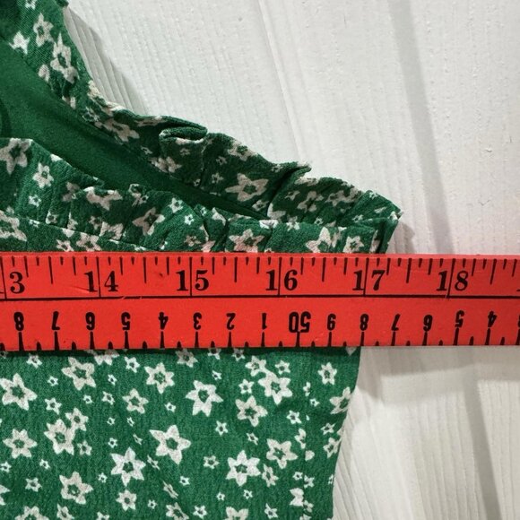 Women’s The Dress Forum Green Floral Dress Size Large L Spring Summer - Picture 5 of 9